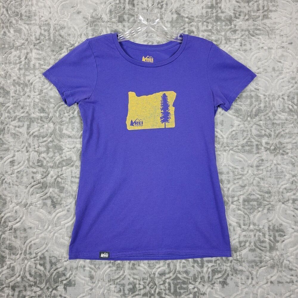 REI Co-Op Shirt Women's XS Purple Crewneck Outdoors Oregon We Love Dreamers